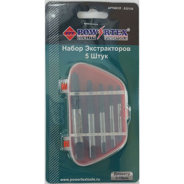 ست قلاویز چپ گرد ۵عددی برند پاورتکس (POWERTEX) مدل S32124