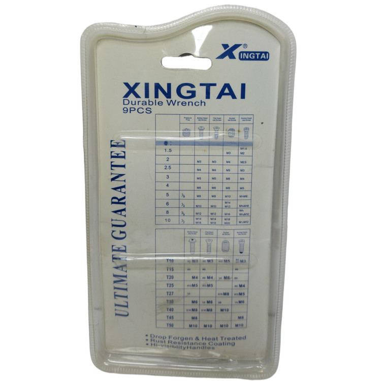 آچار آلن ستاره ای کوتاه برند XINGTAI مجموعه ۹ عددی