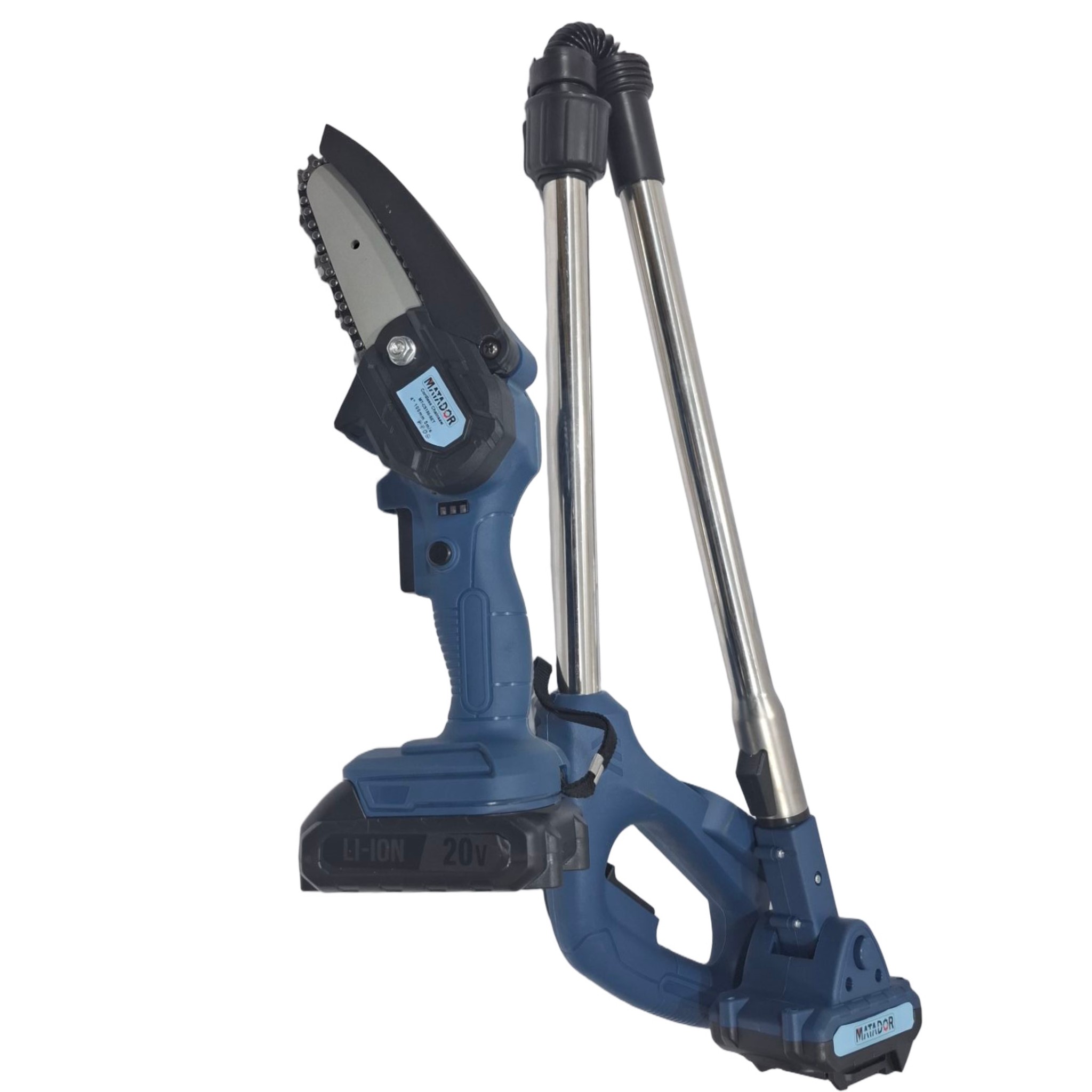 اره شارژی دسته تلسکوپی برند ماتادور دو باتری مدل MT-CS100-SET